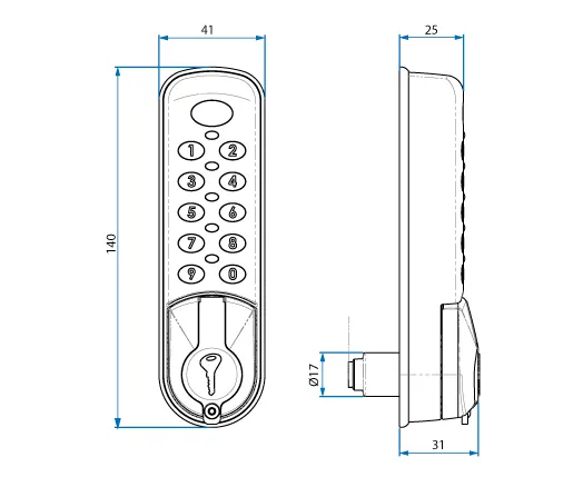 Combination Lock - Full Wet Area Digital Keypad